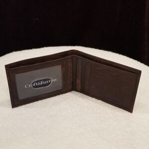 Croft & Barrow Men's Dark Brown Leather Card Holder In Original Container